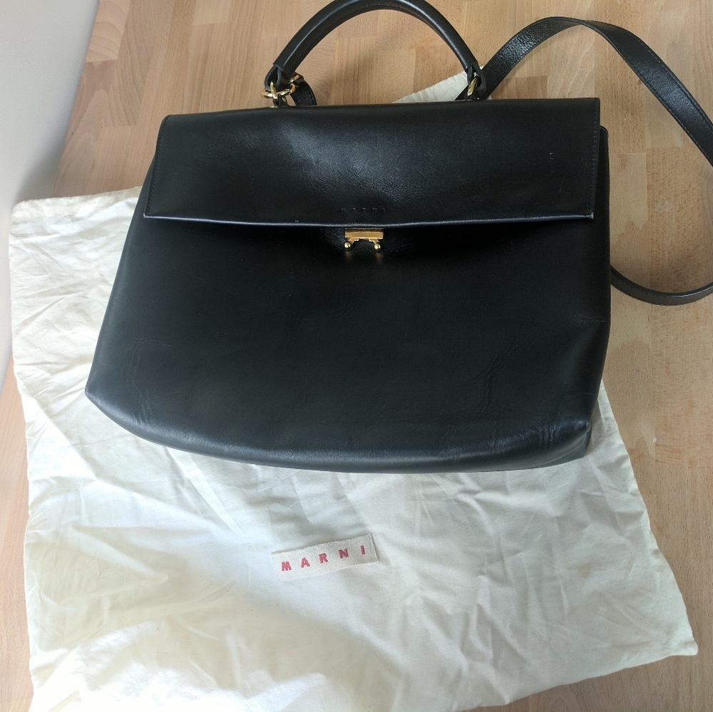 Marni leather messenger bag